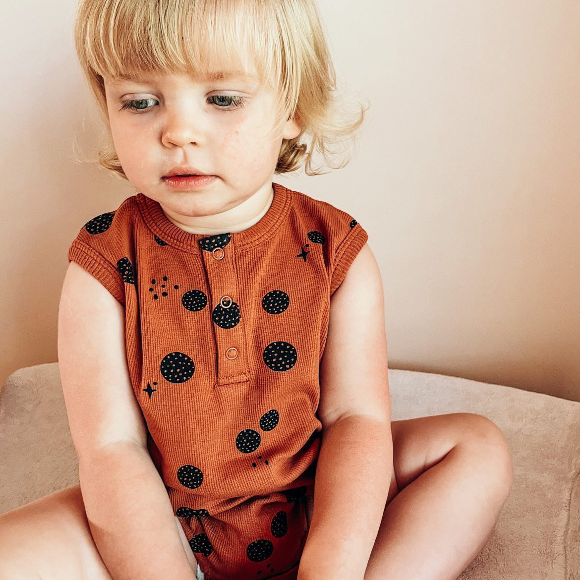 Lunar Bubble Romper - Tan