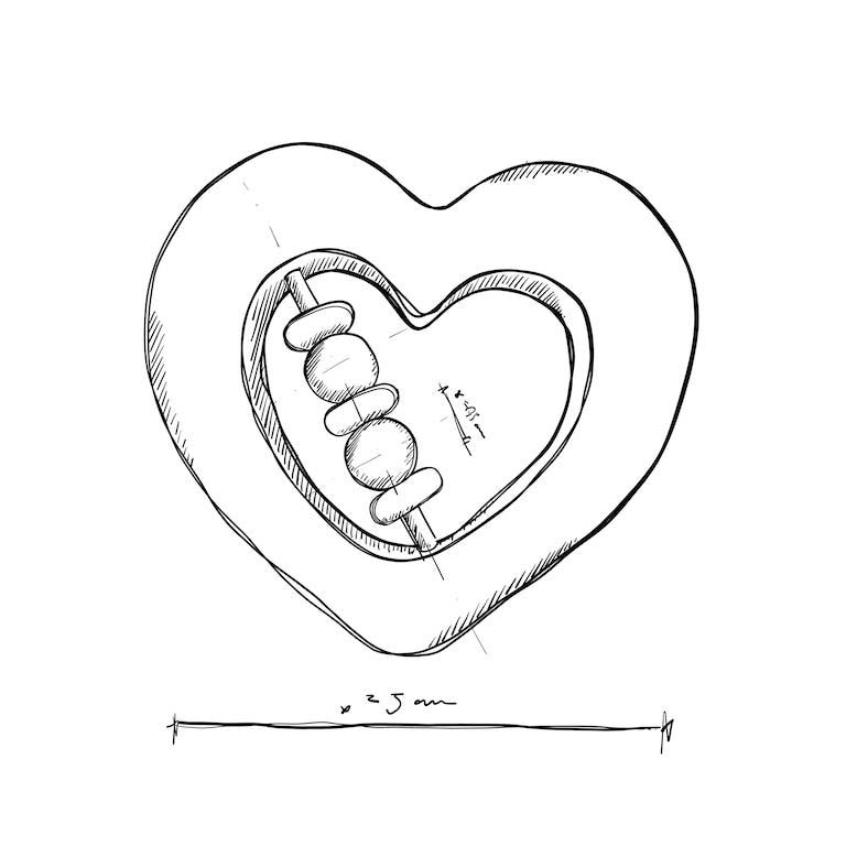 Wooden Rattle & Teether - Heart